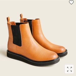 J. Crew tan leather Chelsea pull on boot